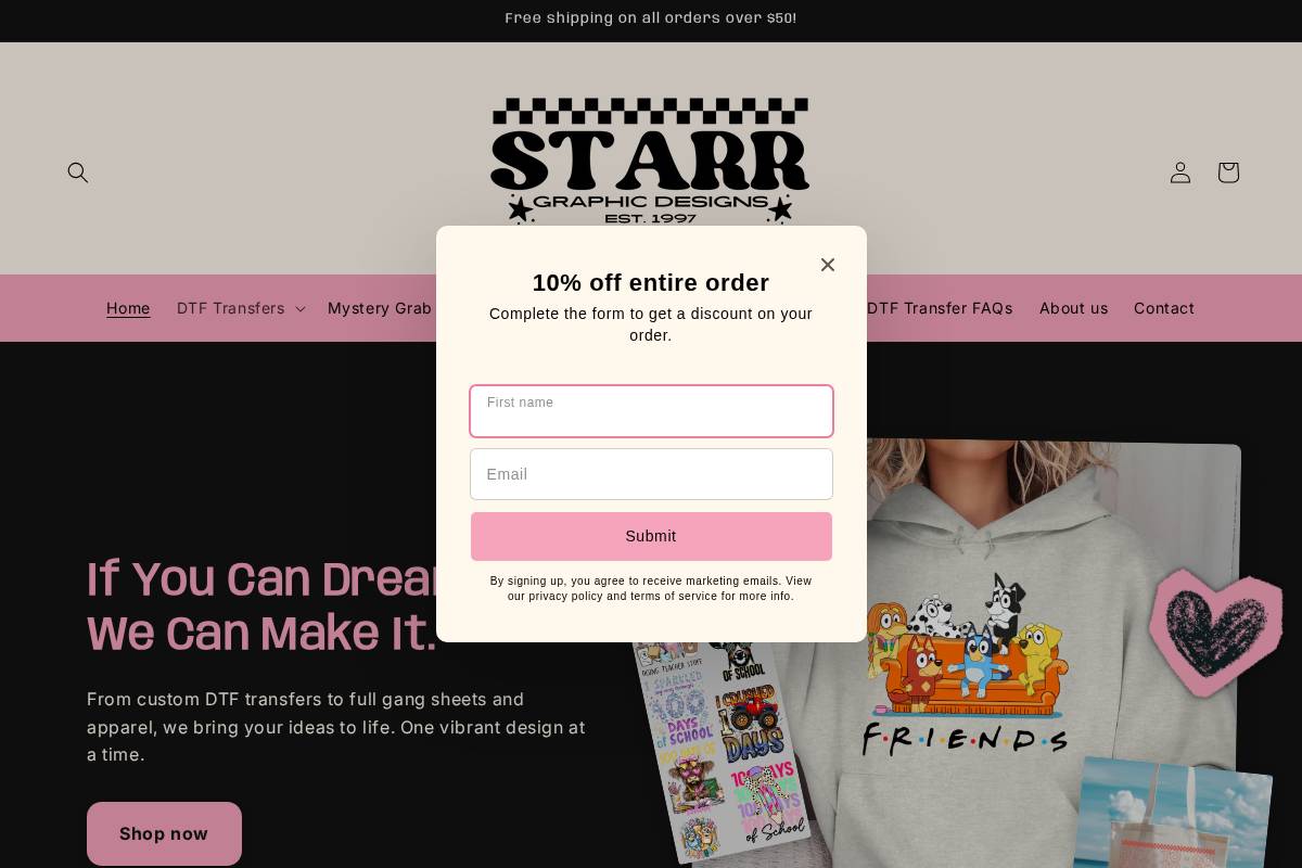 starrgd.com homepage screenshot