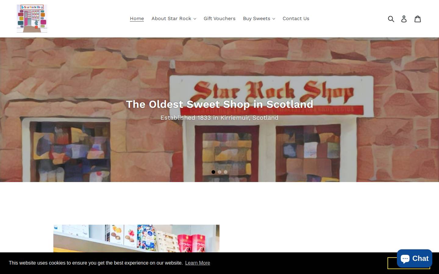 starrockshop.com homepage screenshot
