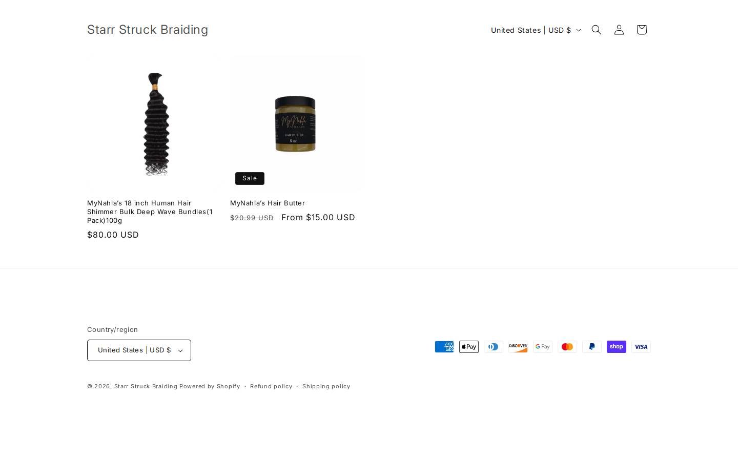 starrstruckbraiding.com homepage screenshot