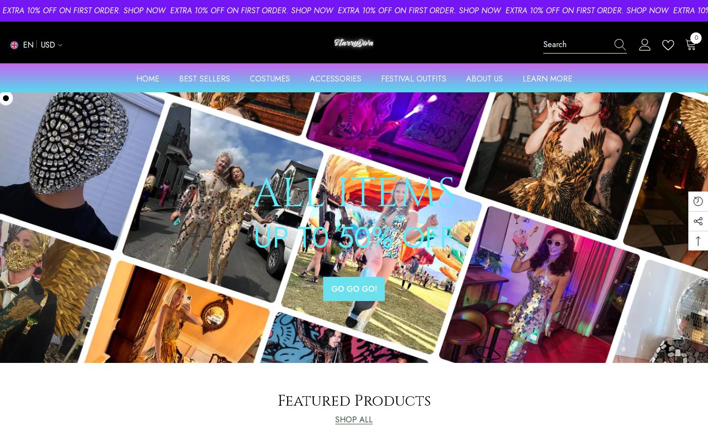 starrydiva.com homepage screenshot