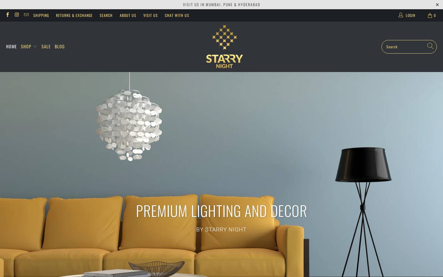 starrynight.co.in homepage screenshot