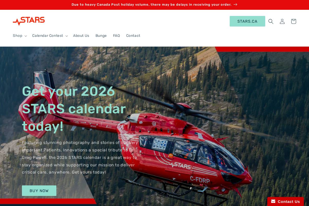 starscalendar.ca homepage screenshot