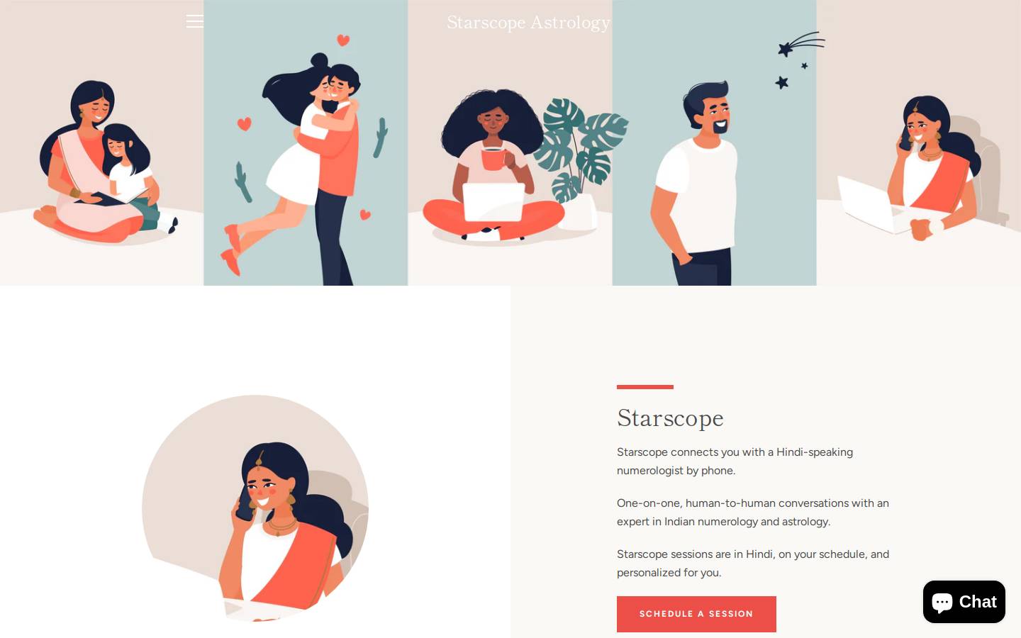 Starscope homepage screenshot