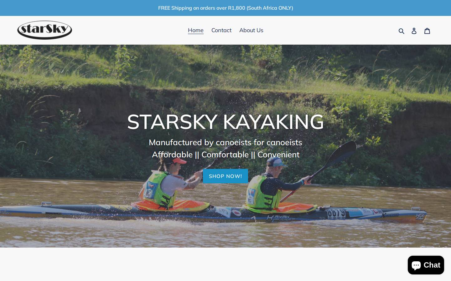 starskykayaking.com homepage screenshot
