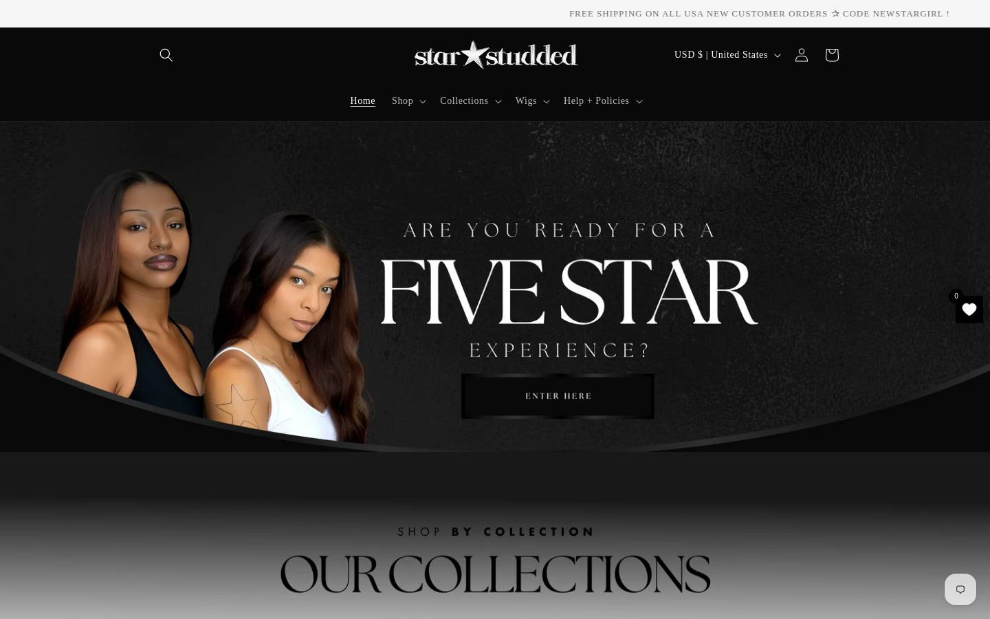 starstudded.co homepage screenshot