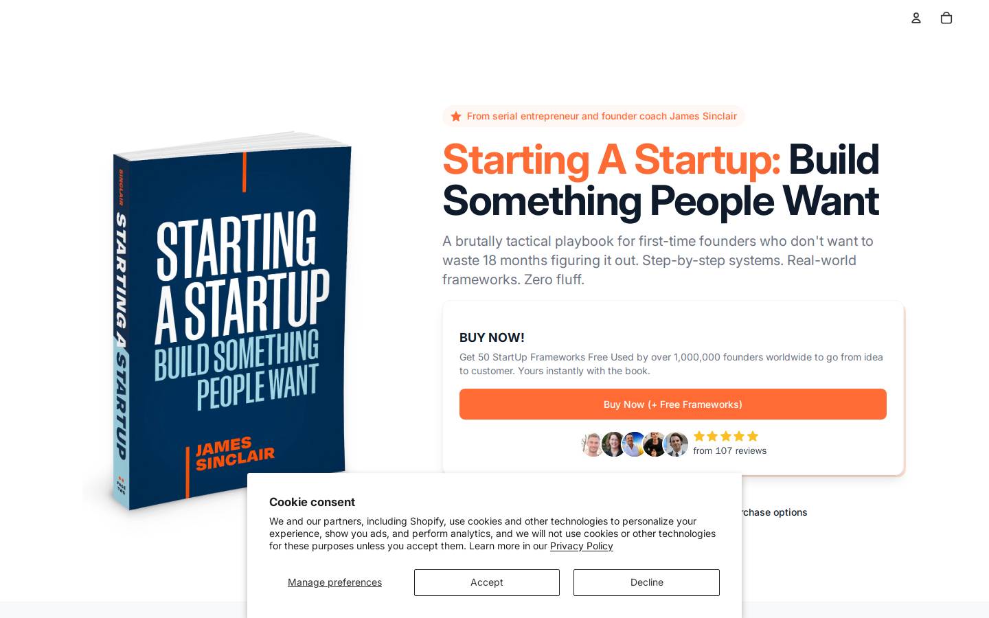 startingastartup.com homepage screenshot