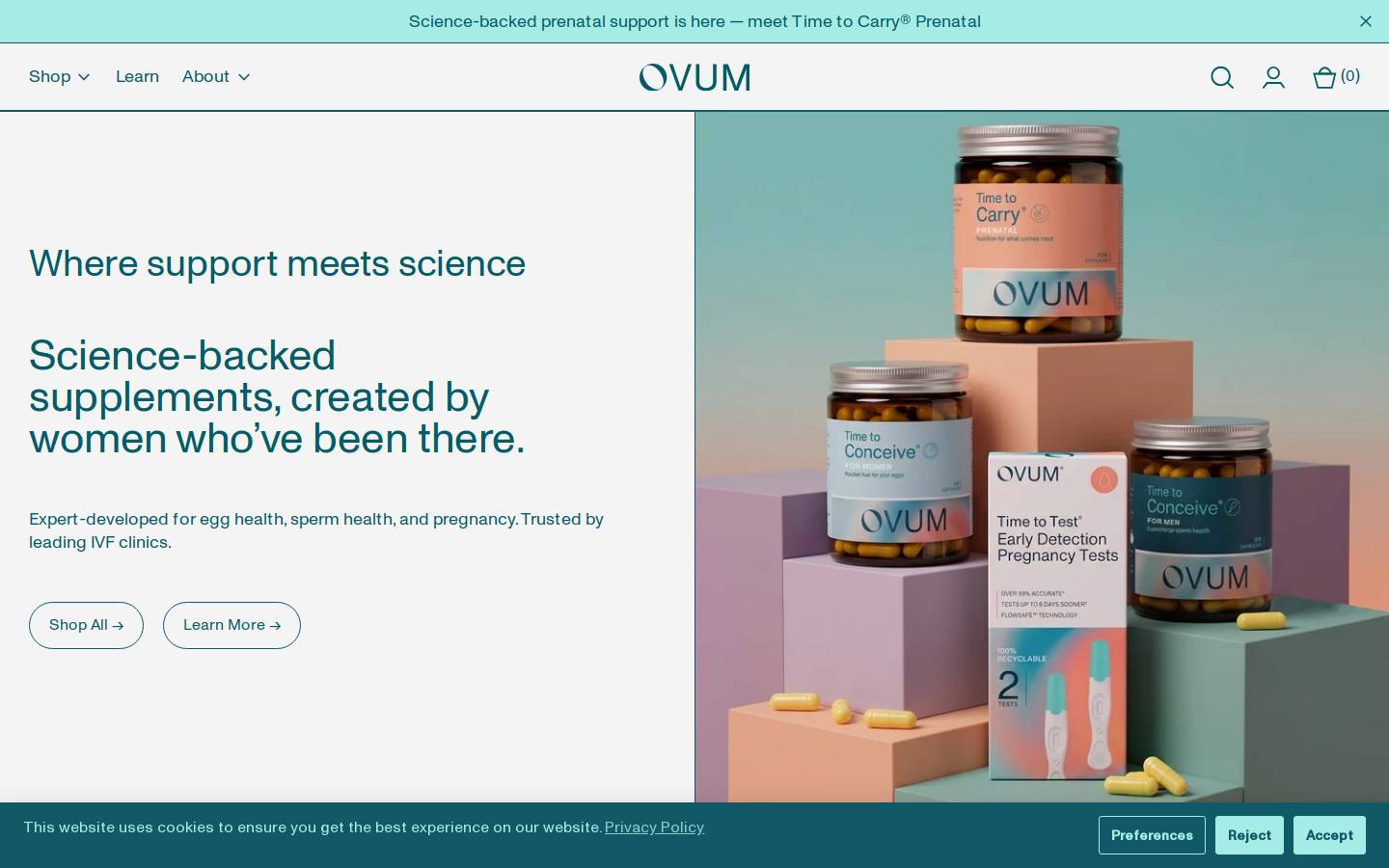 OVUM homepage screenshot