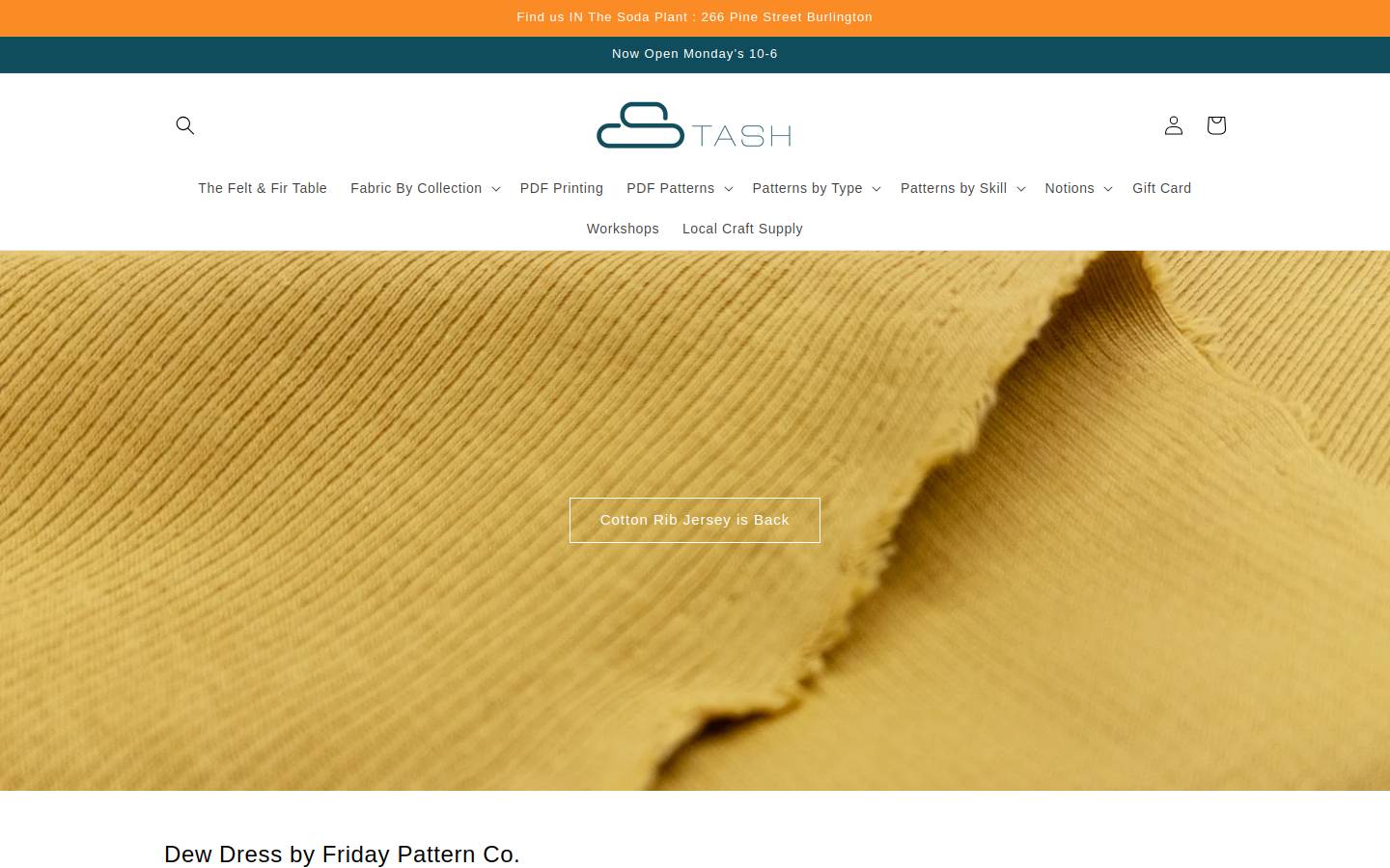 stashfabricvt.com homepage screenshot