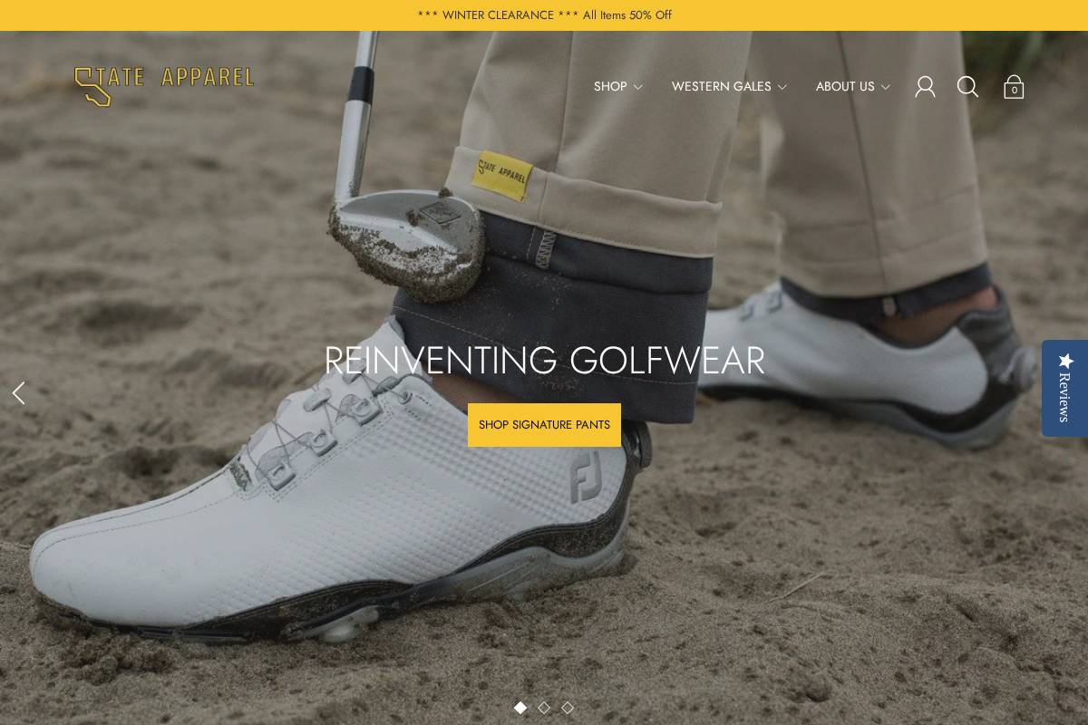 stateapparel.com homepage screenshot