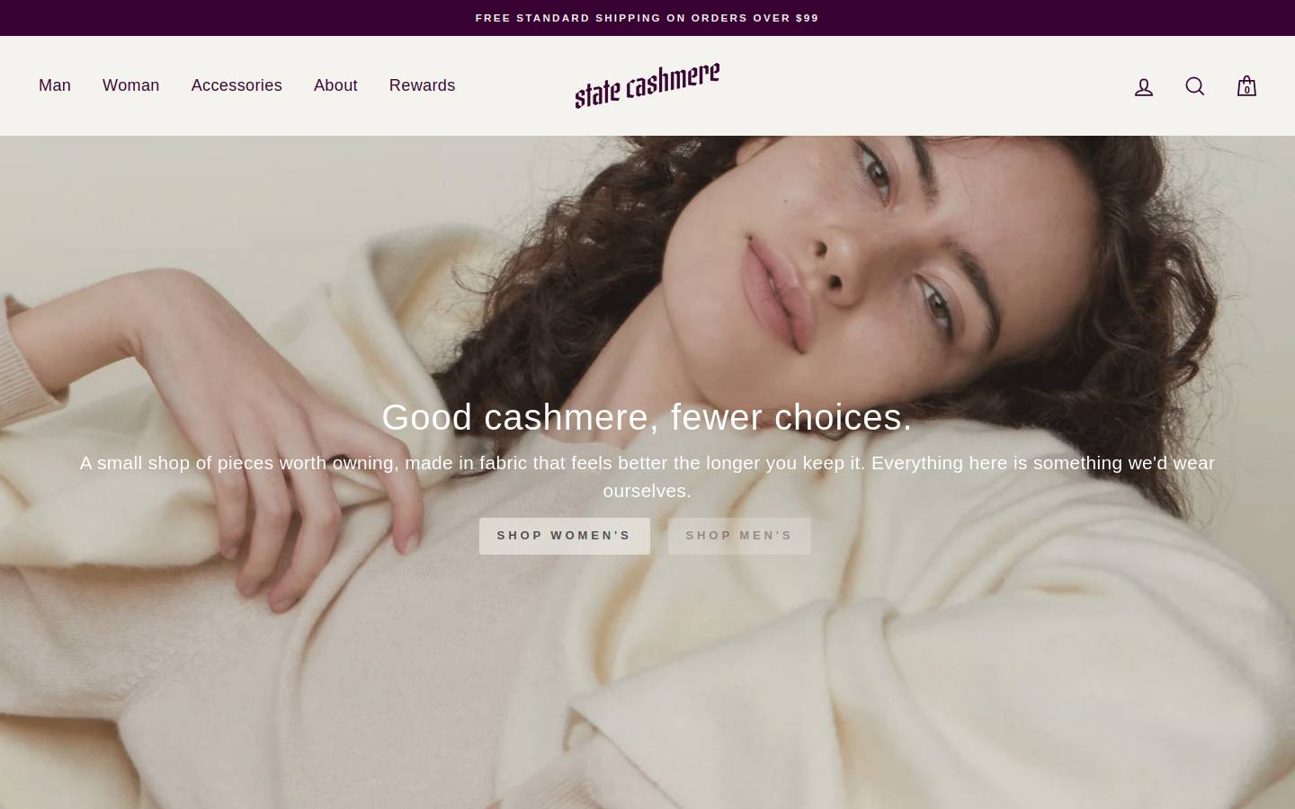 State Cashmere homepage screenshot