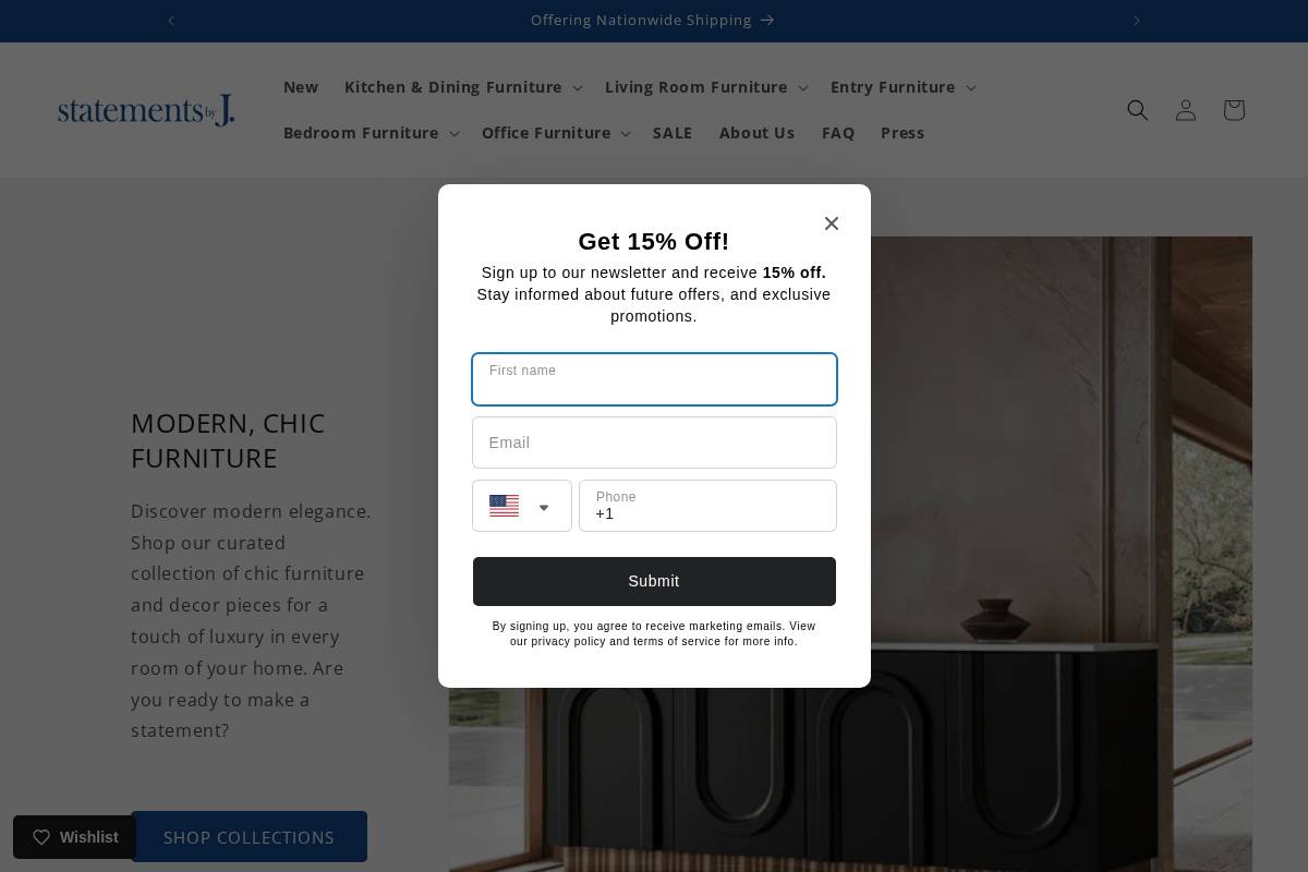 statementsbyj.com homepage screenshot