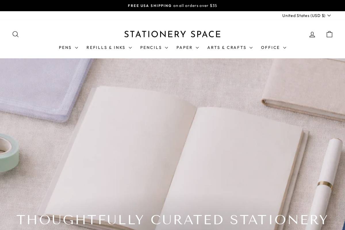 stationeryspace.com homepage screenshot