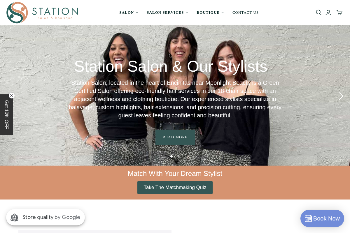 Station Salon & Boutique homepage screenshot