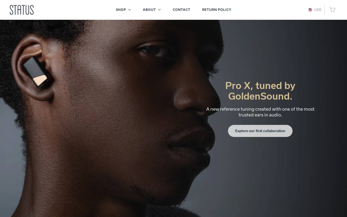 Status Audio homepage screenshot