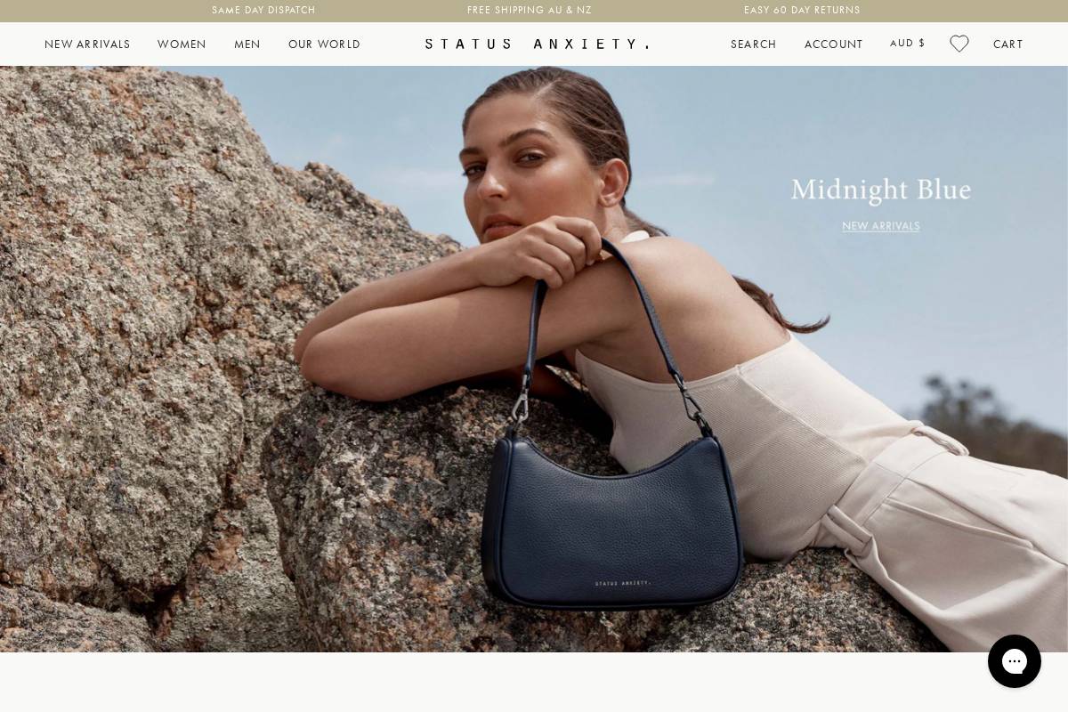 Status Anxiety. homepage screenshot