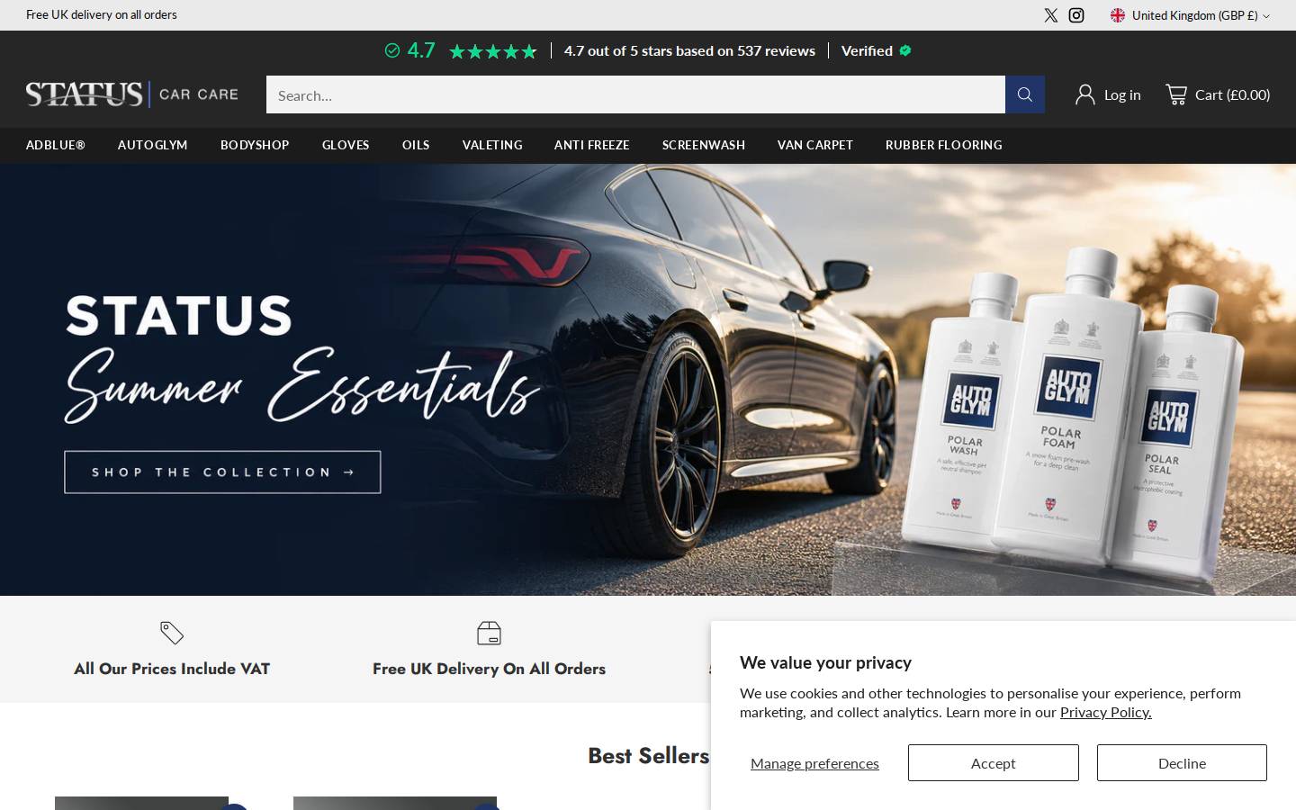 www.statuscarcare.com homepage screenshot