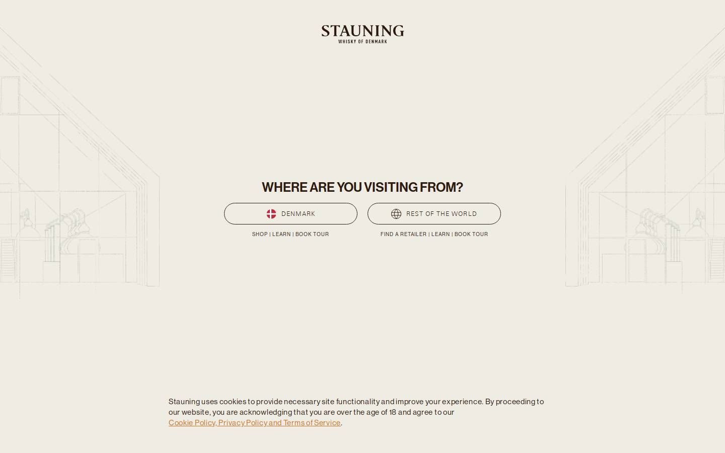 Stauning Whisky homepage screenshot