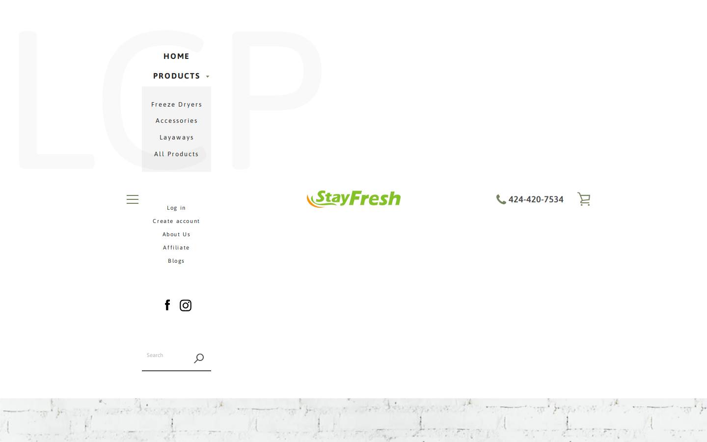 stayfreshfreezedry.com homepage screenshot