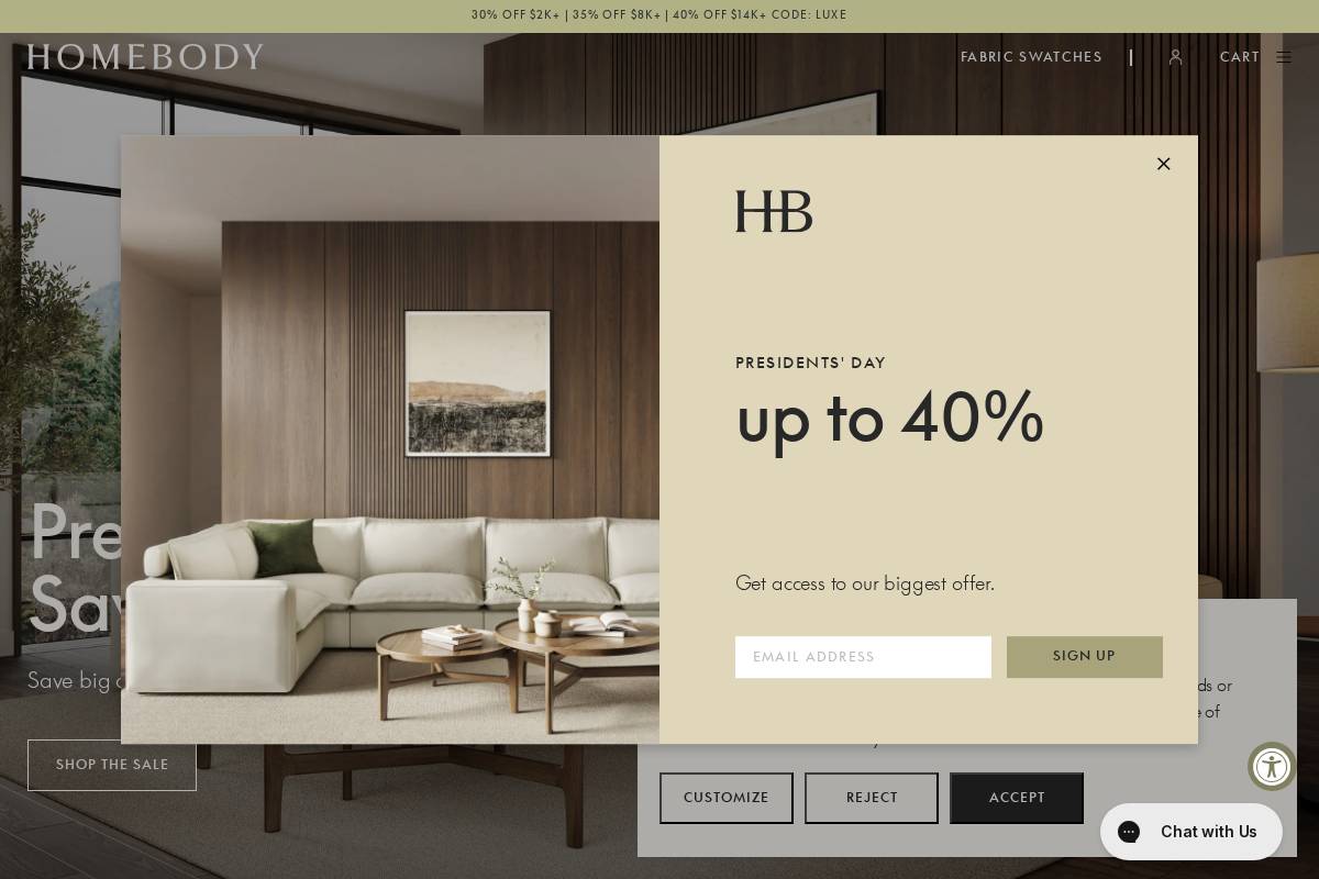 Stayhomebody homepage screenshot