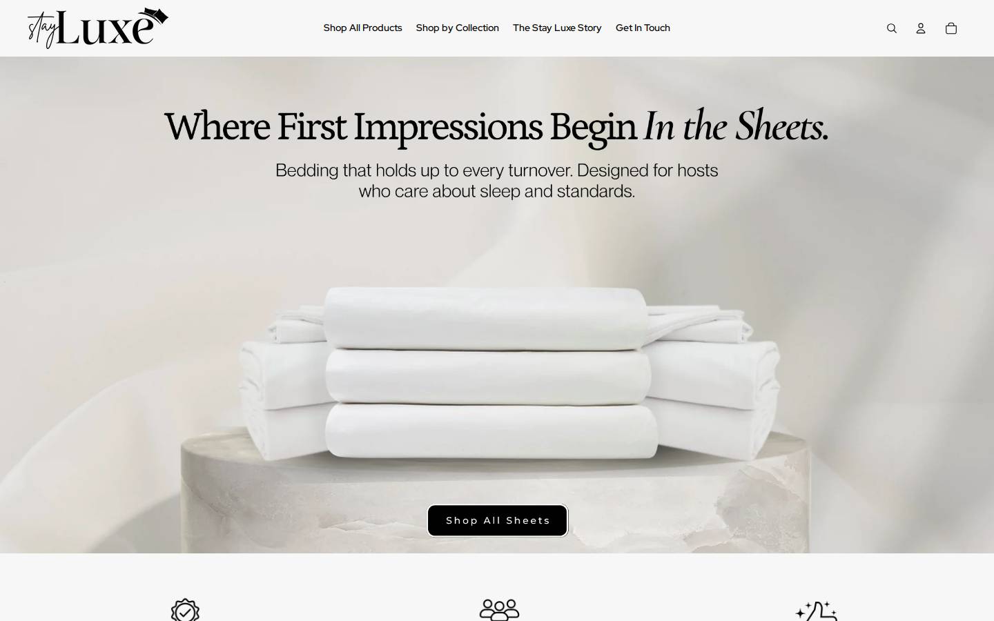 stayluxebedding.com homepage screenshot