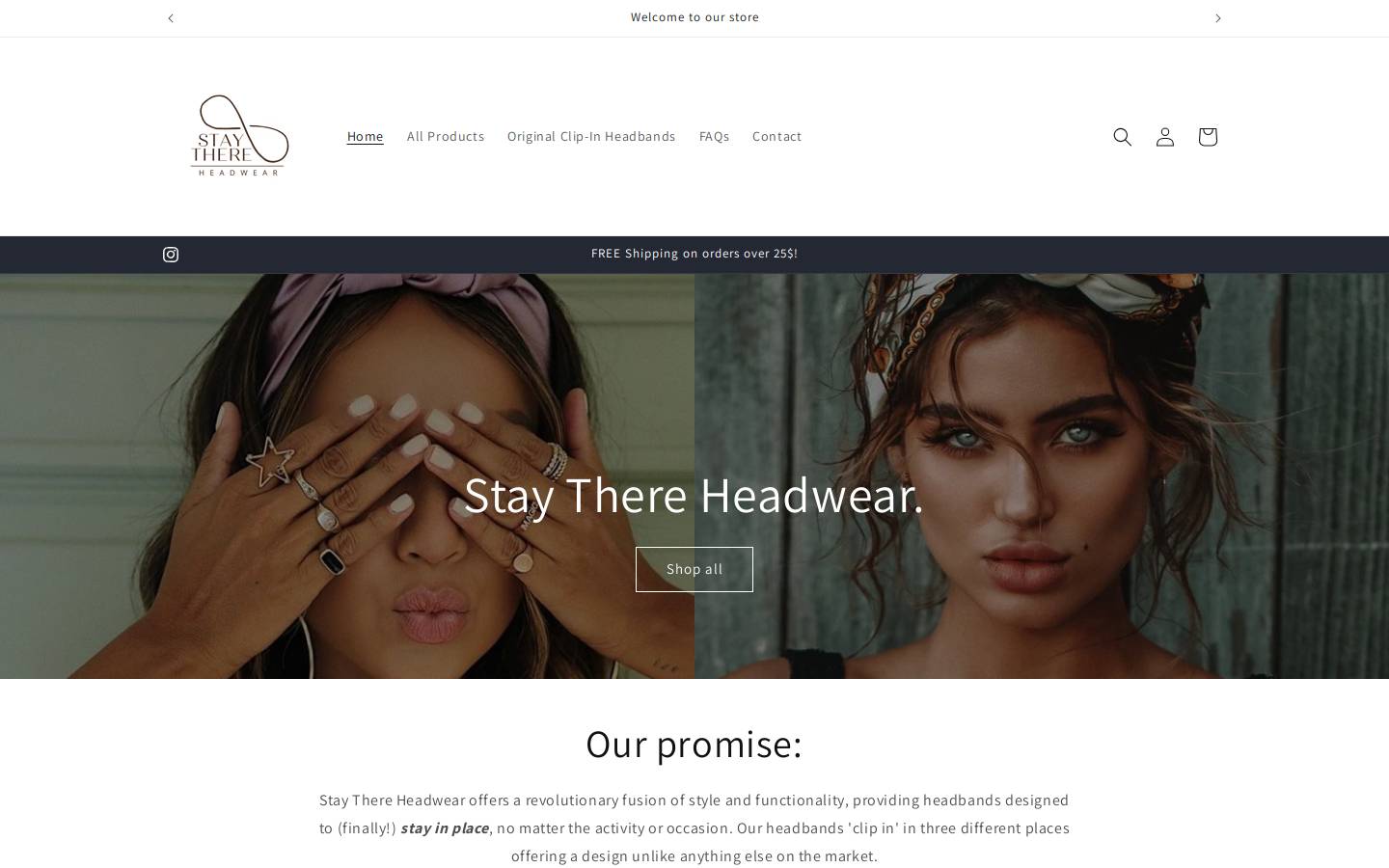 staythereheadwear.com homepage screenshot