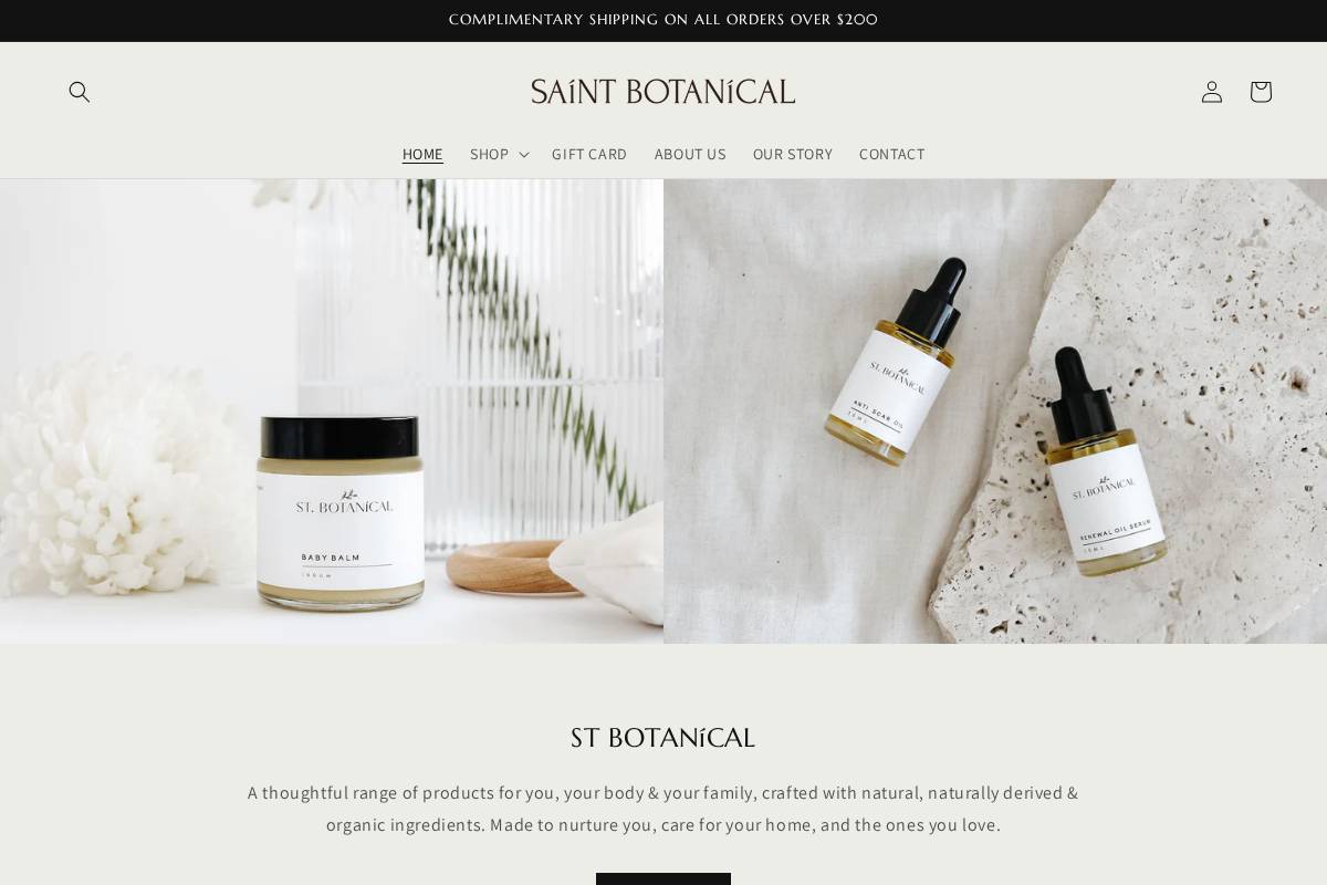 stbotanical.com homepage screenshot