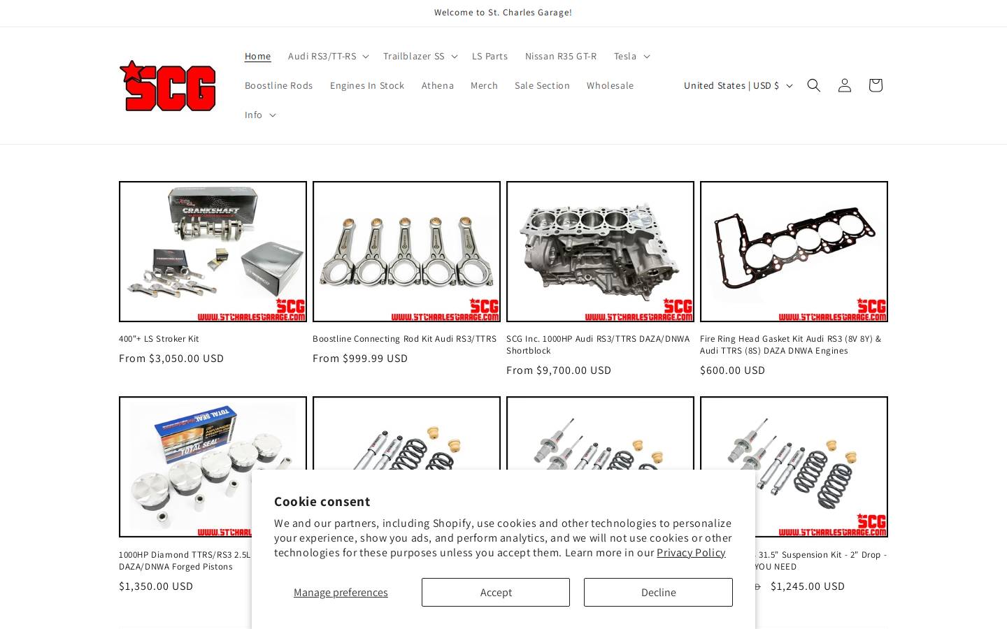 stcharlesgarage.com homepage screenshot