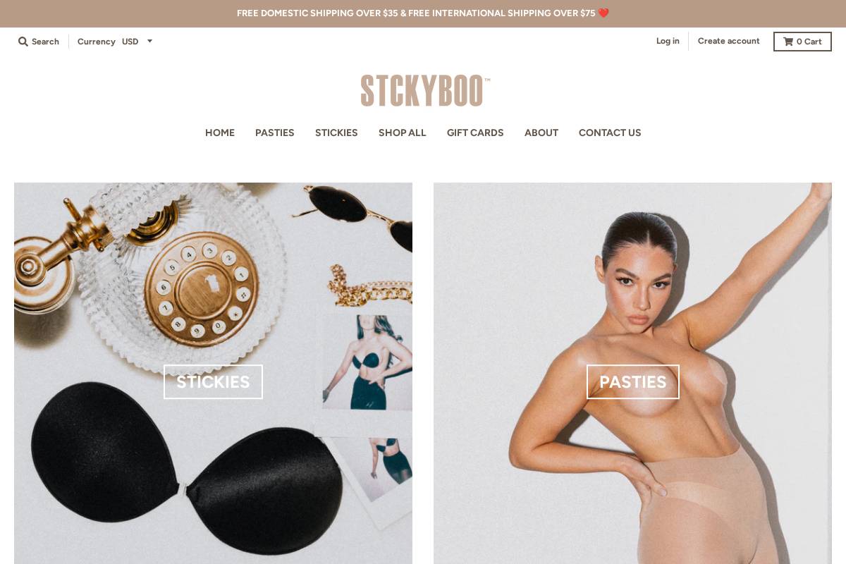 stckyboo.com homepage screenshot