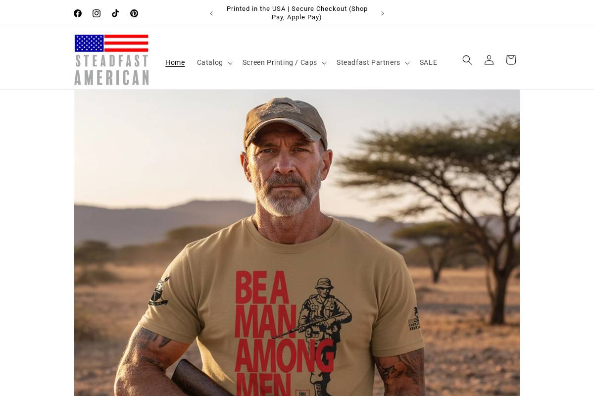 steadfastamerican.com homepage screenshot