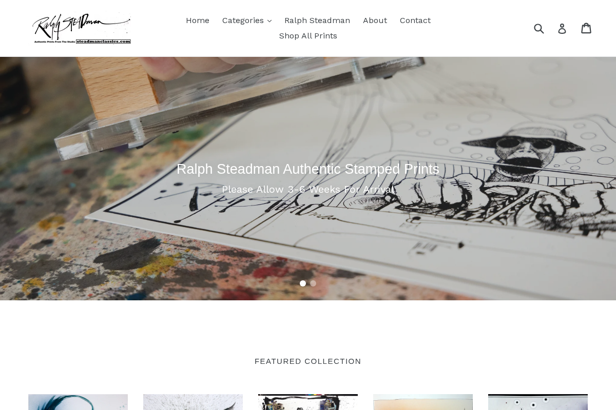 Ralph Steadman Prints homepage screenshot