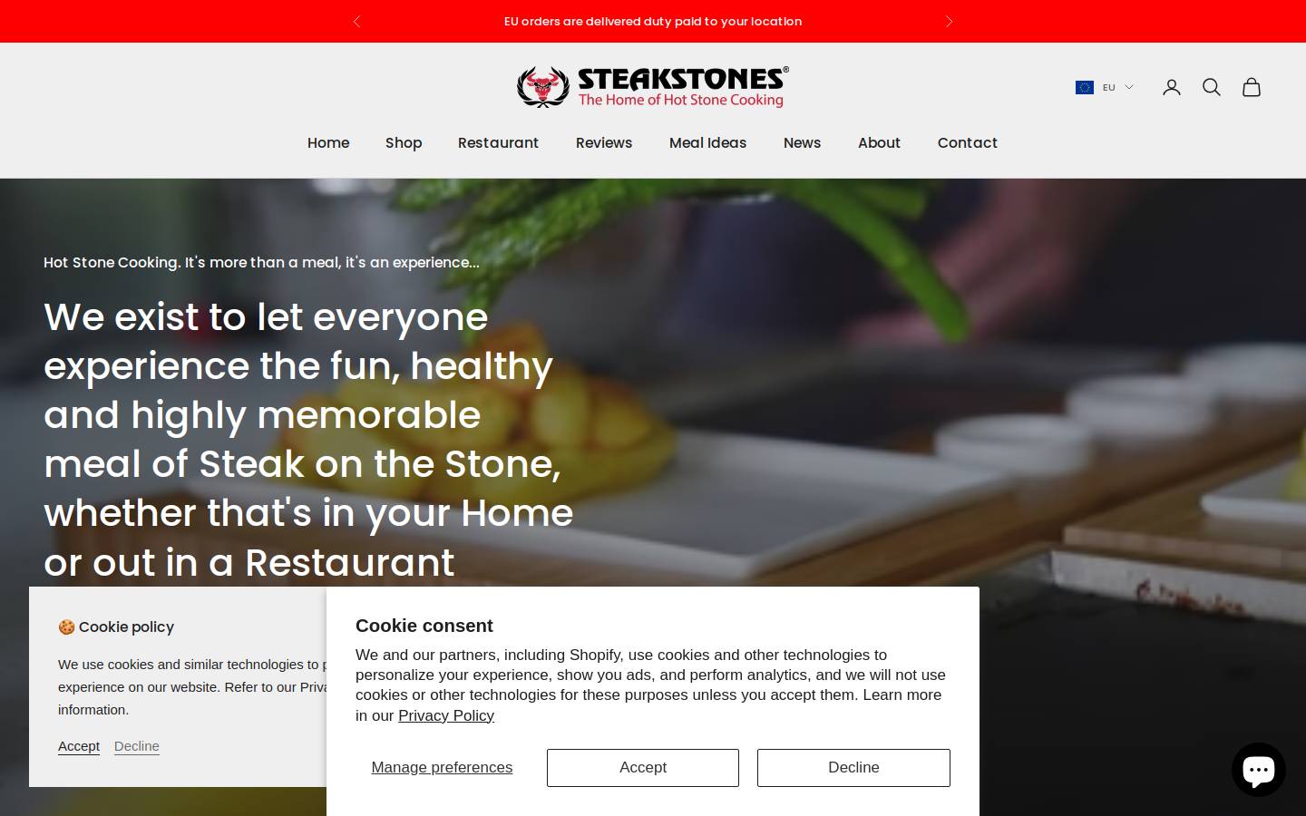 The Steak on the Stone Company Ltd homepage screenshot