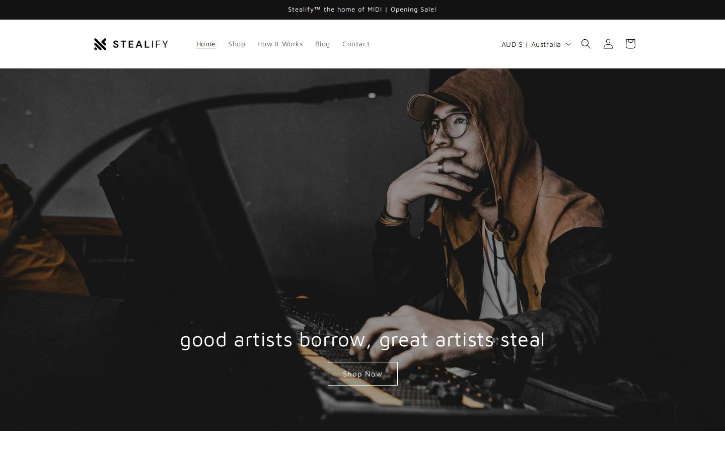 stealifysounds.com homepage screenshot