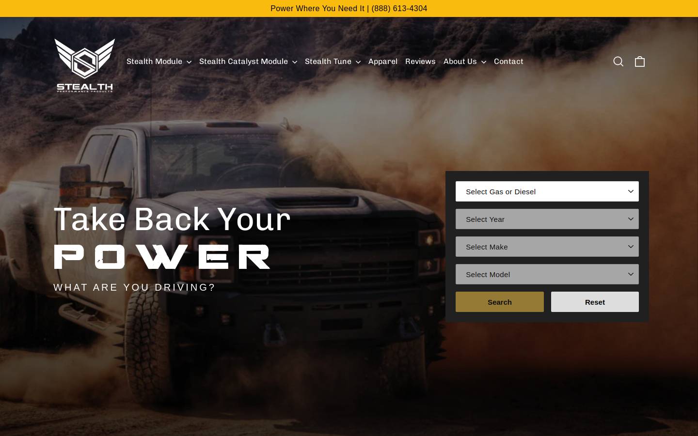 stealthperformance.com homepage screenshot