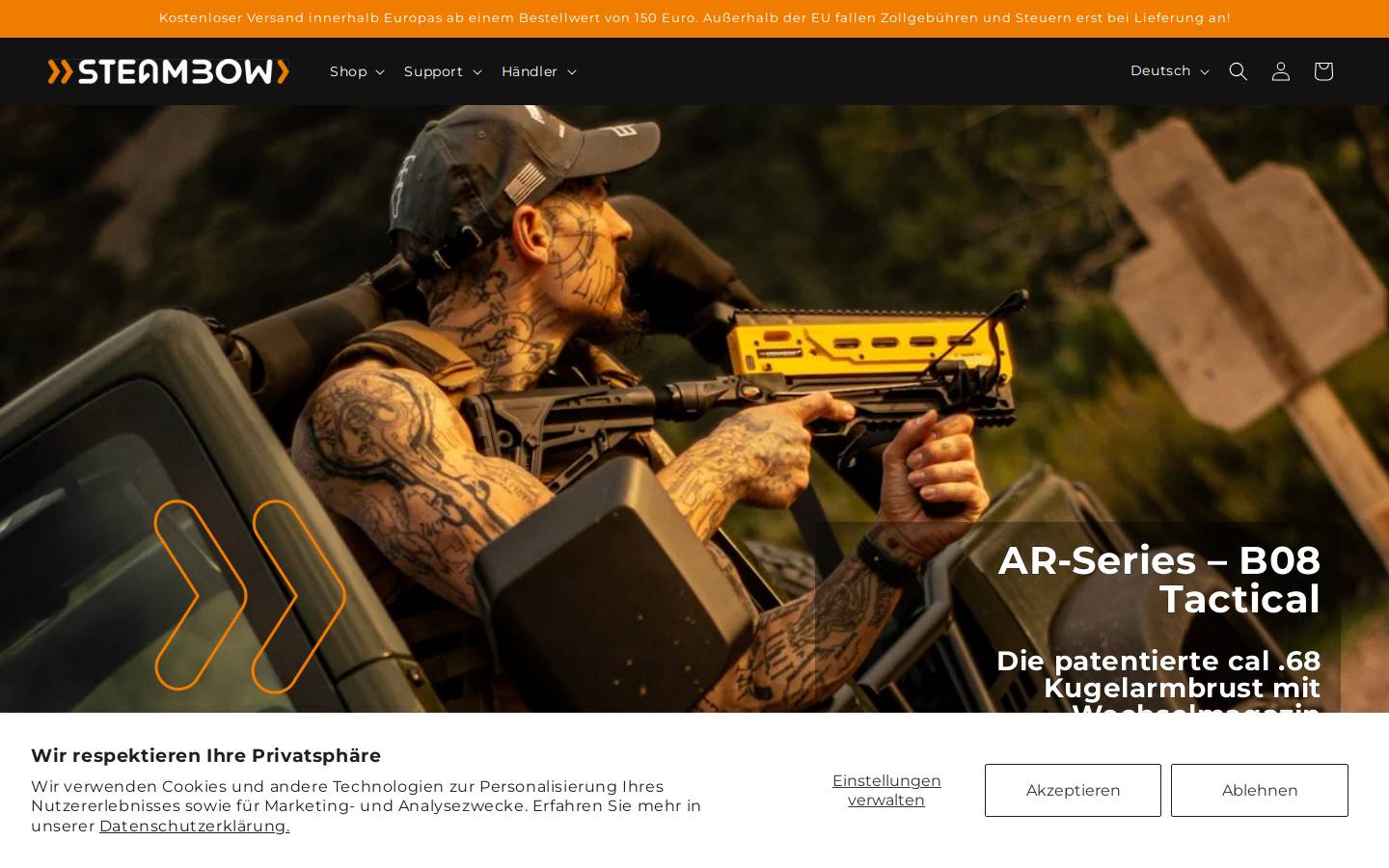 Steambow GmbH homepage screenshot