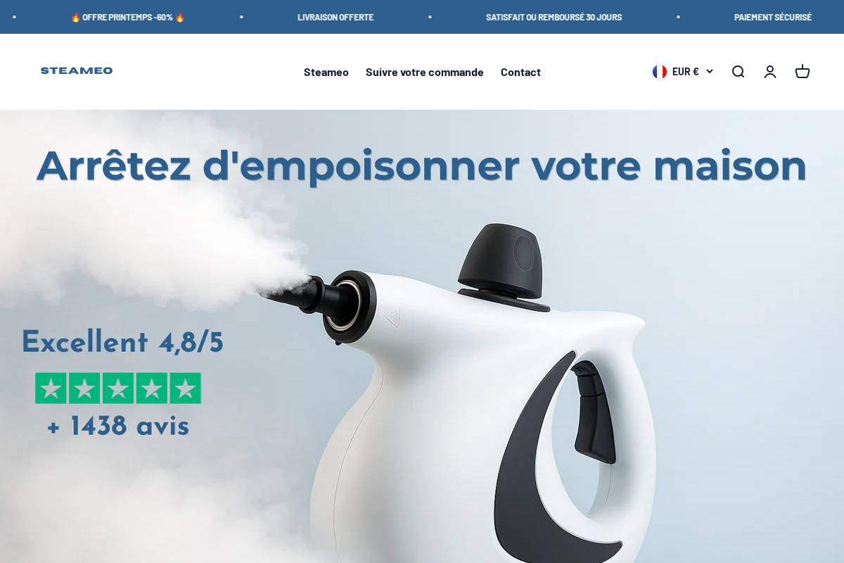Steameo homepage screenshot