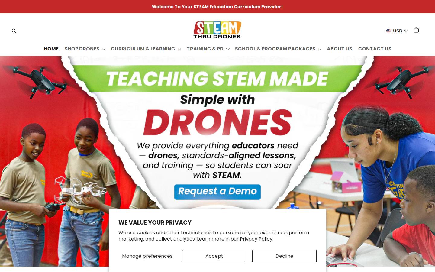 steamthrudrones.com homepage screenshot