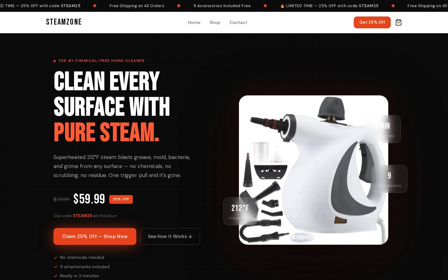 steamzone.store homepage screenshot