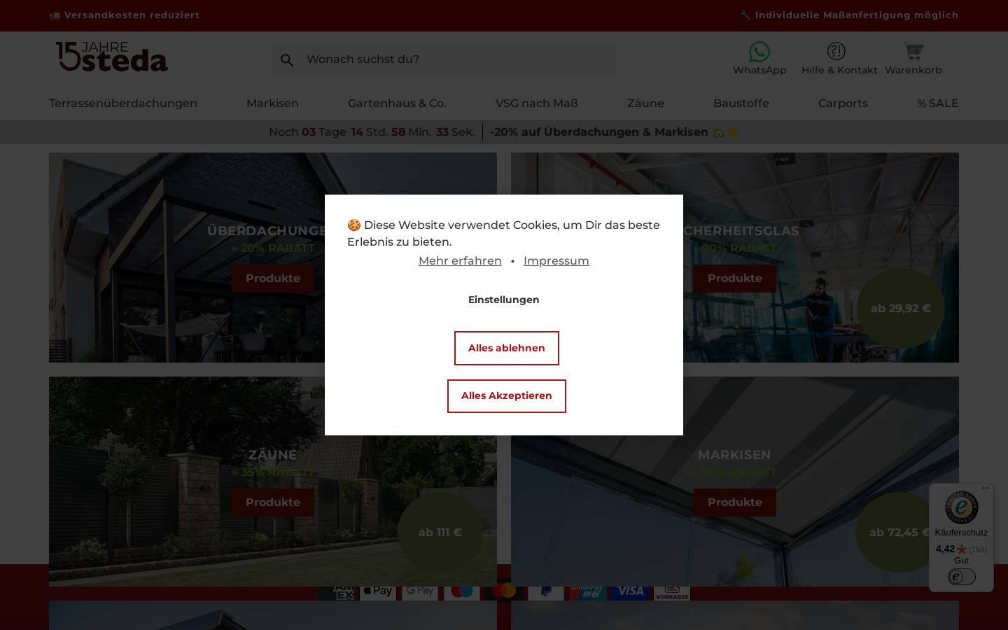 steda.at homepage screenshot