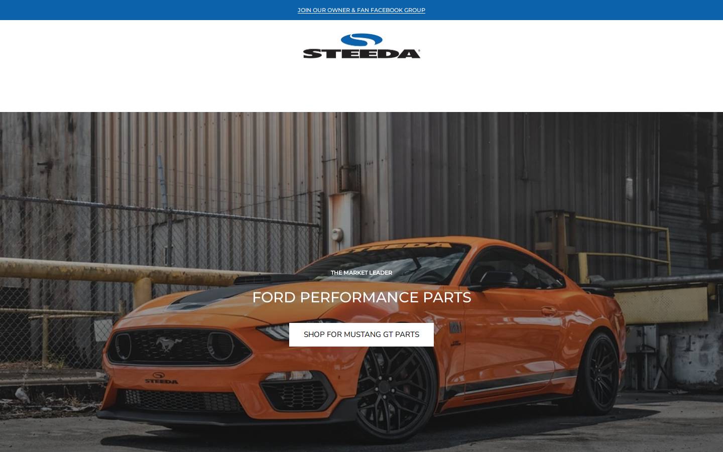 Steeda UK homepage screenshot
