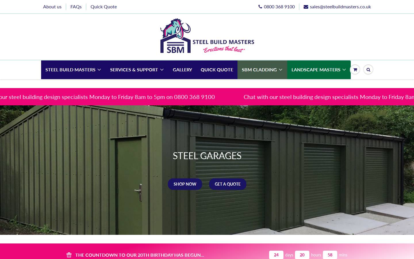 steelbuildmasters.co.uk homepage screenshot