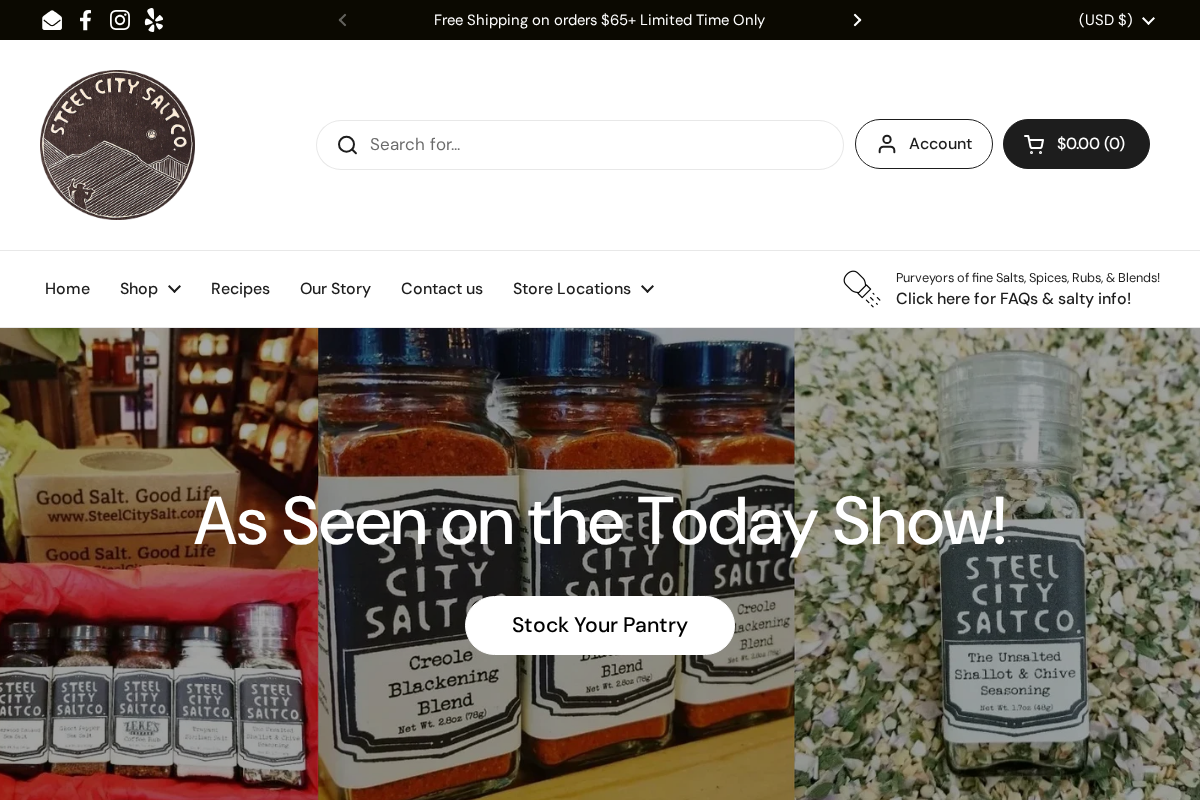 Steelcitysalt homepage screenshot
