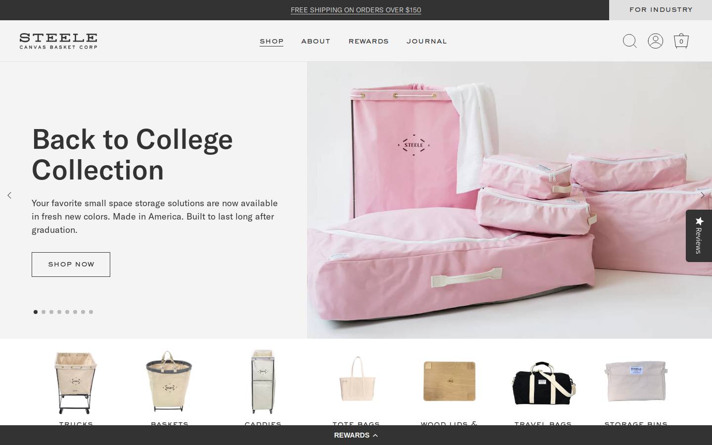 steelecanvas.com homepage screenshot