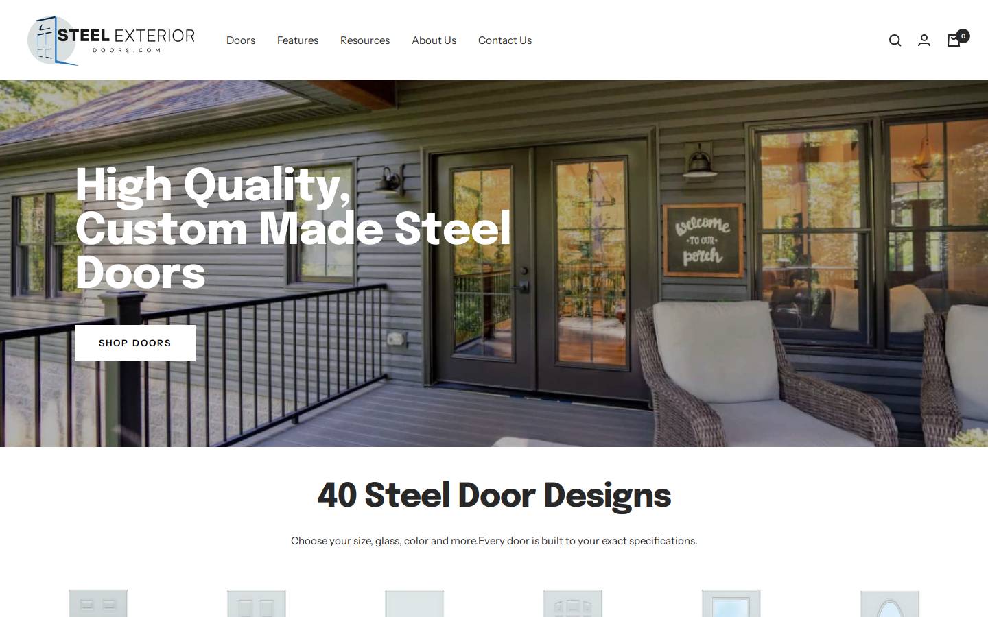 steelexteriordoors.com homepage screenshot