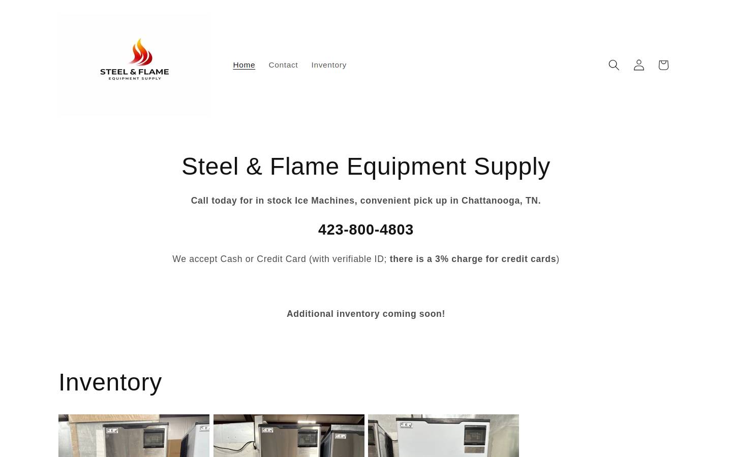 steelflameequipment.com homepage screenshot