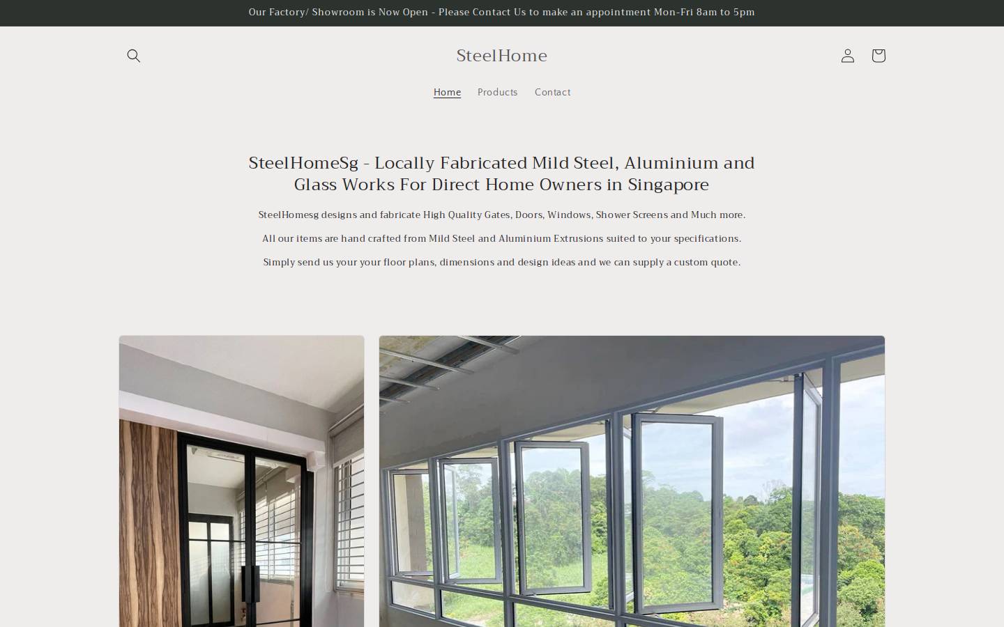 steelhomesg.com homepage screenshot