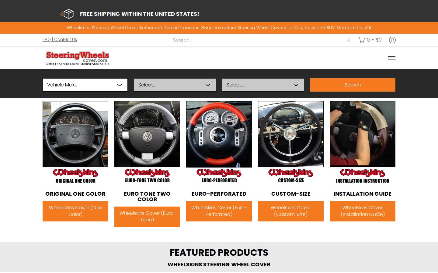 steeringwheelscover.com homepage screenshot