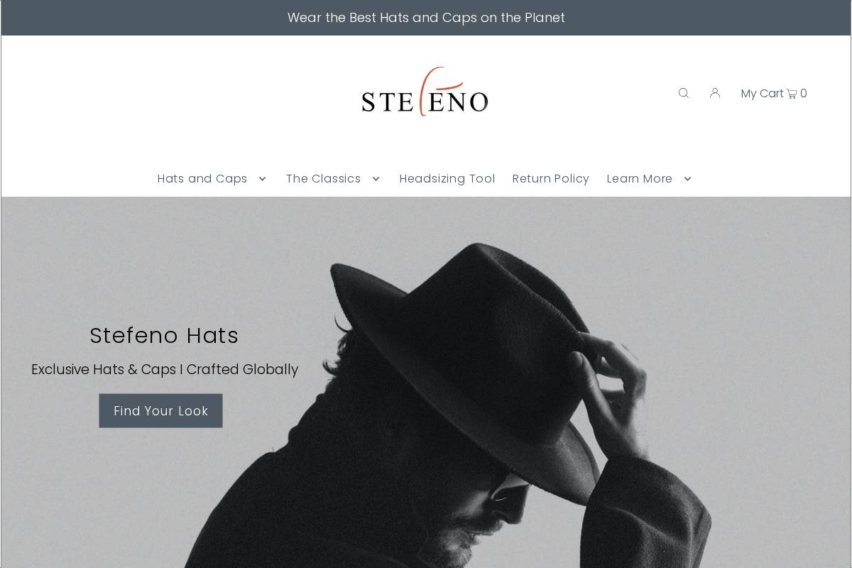 stefenohats.com homepage screenshot