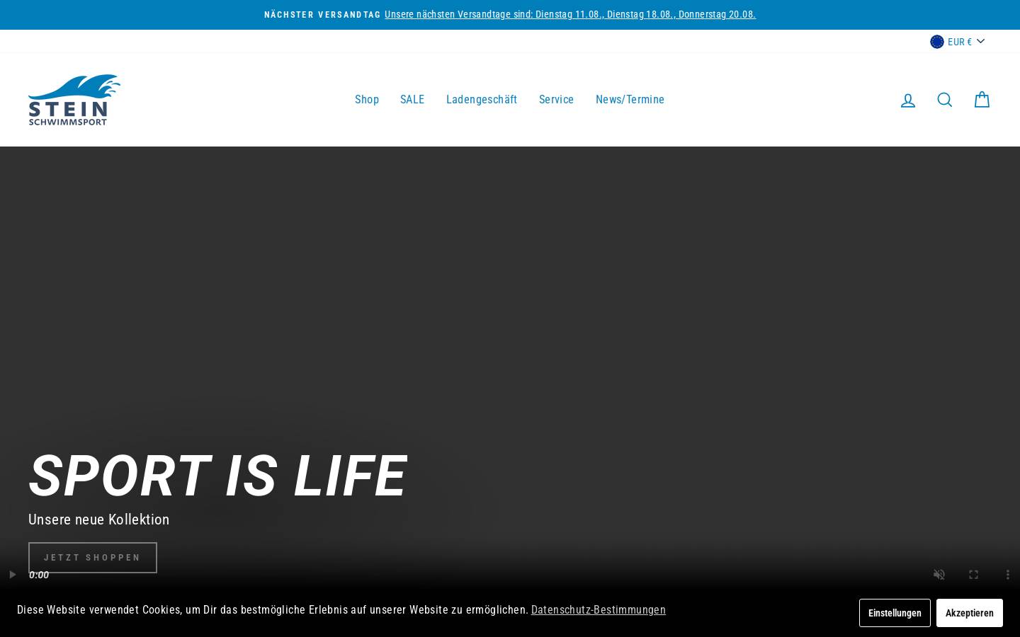 stein-schwimmsport.de homepage screenshot