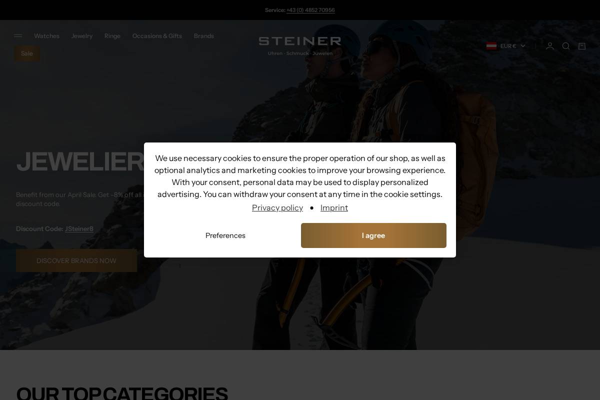 Steiner-Juwelier.com homepage screenshot
