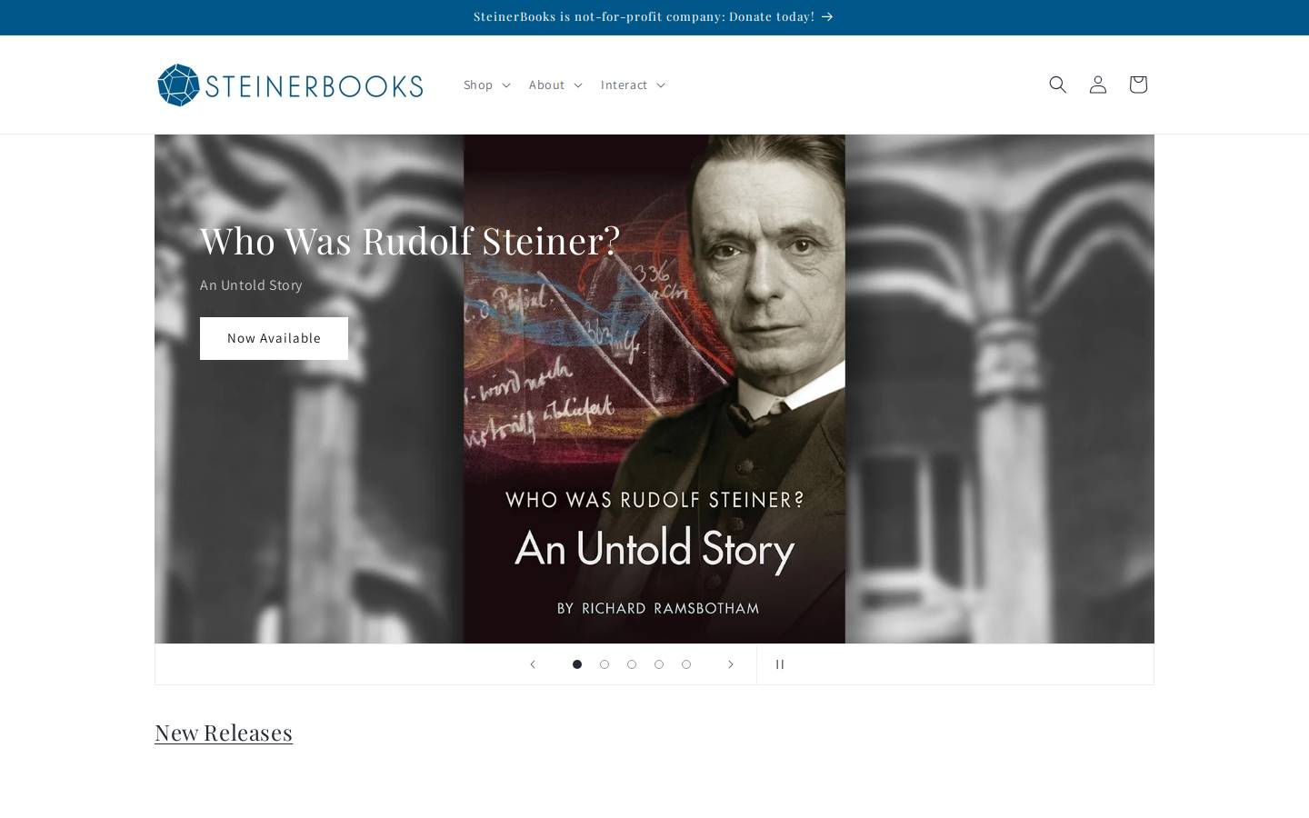 steinerbooks.org homepage screenshot